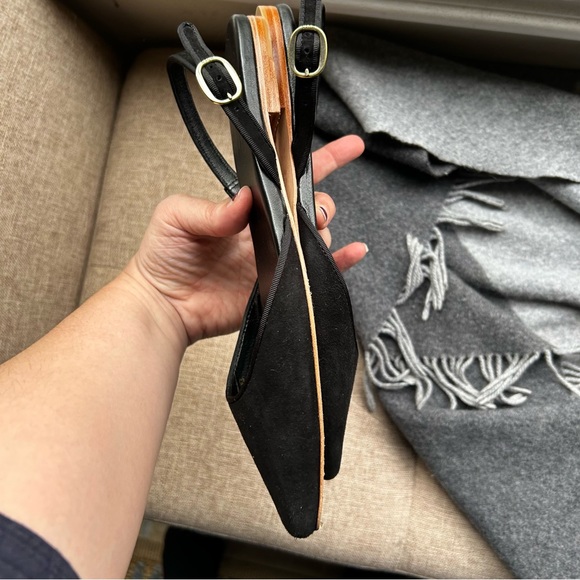 Doen Sz 37 Suede Renata Slingback Sandal Black - Picture 5 of 9